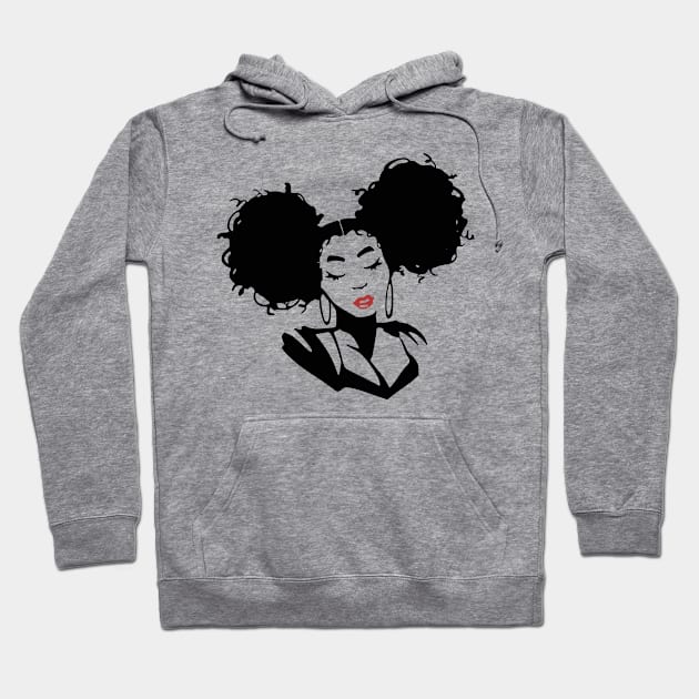 Stenciled Afro Puffs Hoodie by PuffsNStuff